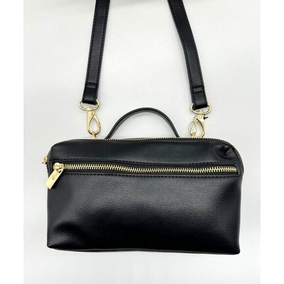 Macy's On 34th Allikay soft faux-leather top handle small crossbody bag - BLACK - Picture 6 of 10